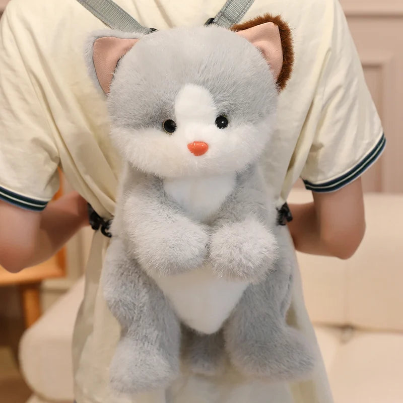 Adorable Pink Faux Fur Animal Backpack - Image 9