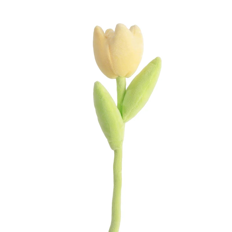 Mixed Pastel Plush Daisy and Tulip Bouquet - Image 13