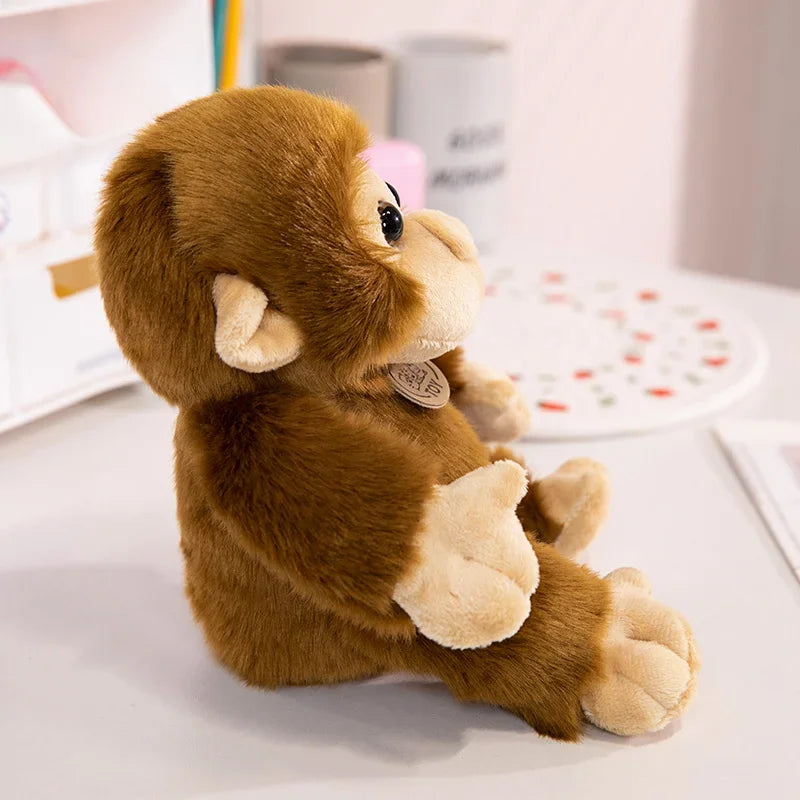Cute Brown Plush Monkey with Big Eyes - Image 6