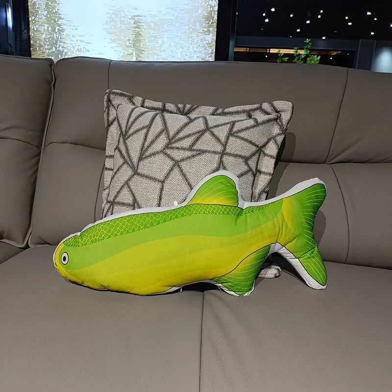 Soft Plush Fish Pillow with Colorful Marine Design - Image 6