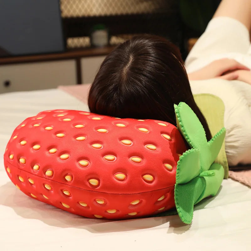 Oversized Bright Red Strawberry Plush - Image 2