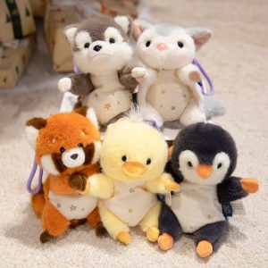 Cute Baby Animal Plush Keychain with Star Outfit
