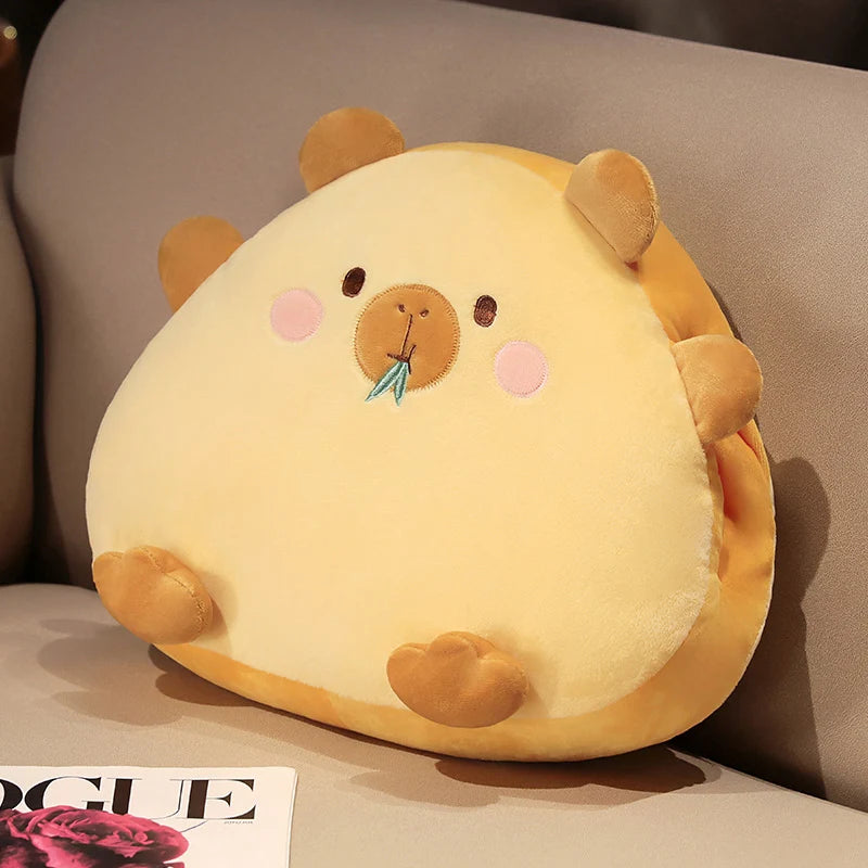 Beige Sleepy Animal Plush Pillow with Hidden Blanket - Image 10