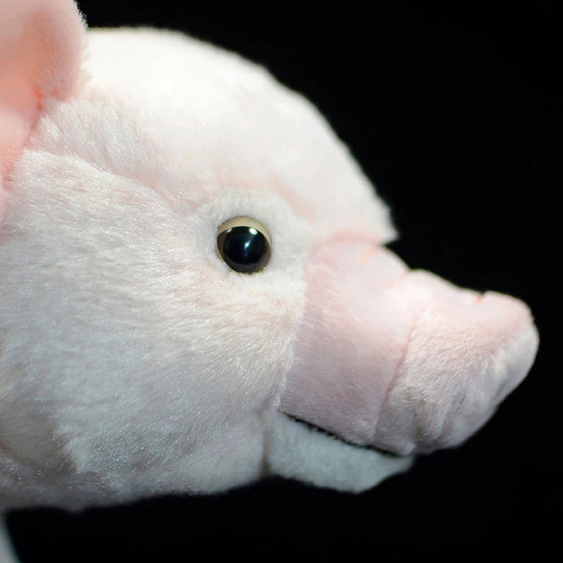 Realistic Plush Pig Toy in Pink and Black - Image 5