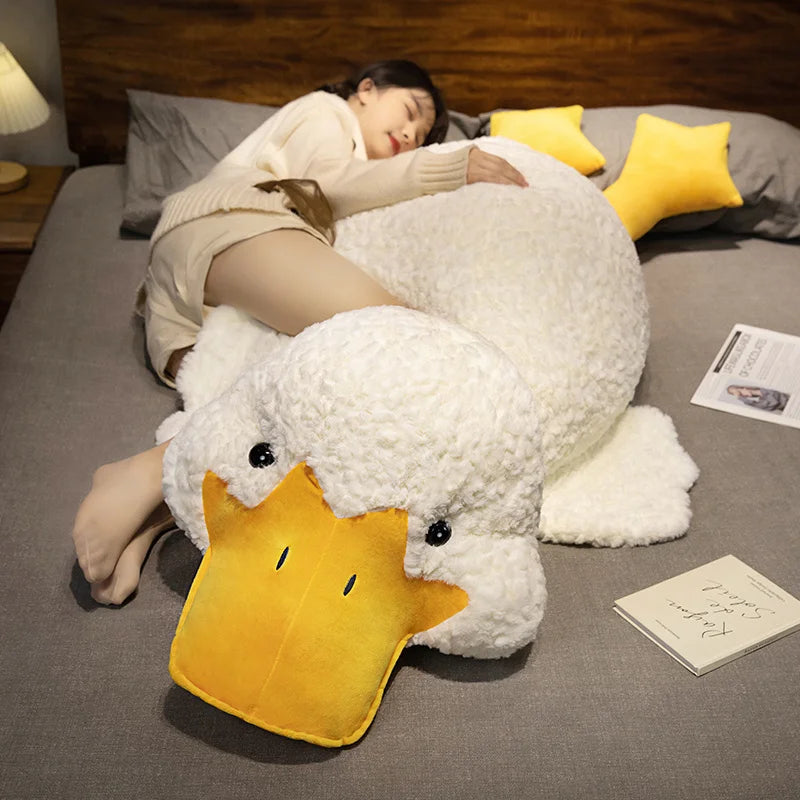 Oversized Fluffy White Duck Body Pillow Plush