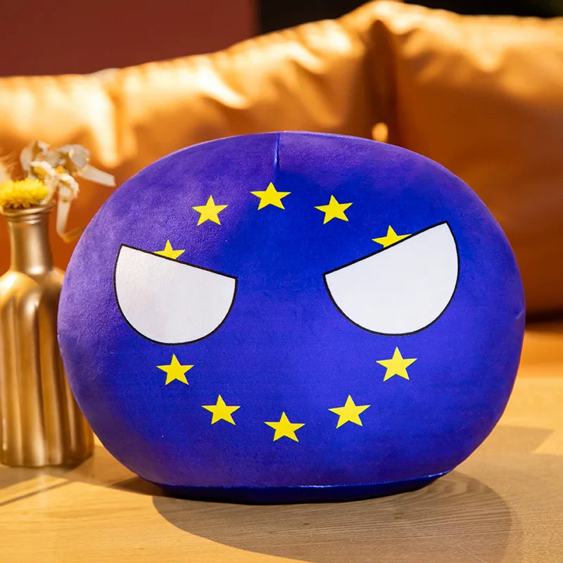 French Countryball Plush Toy with Mustache - Image 7