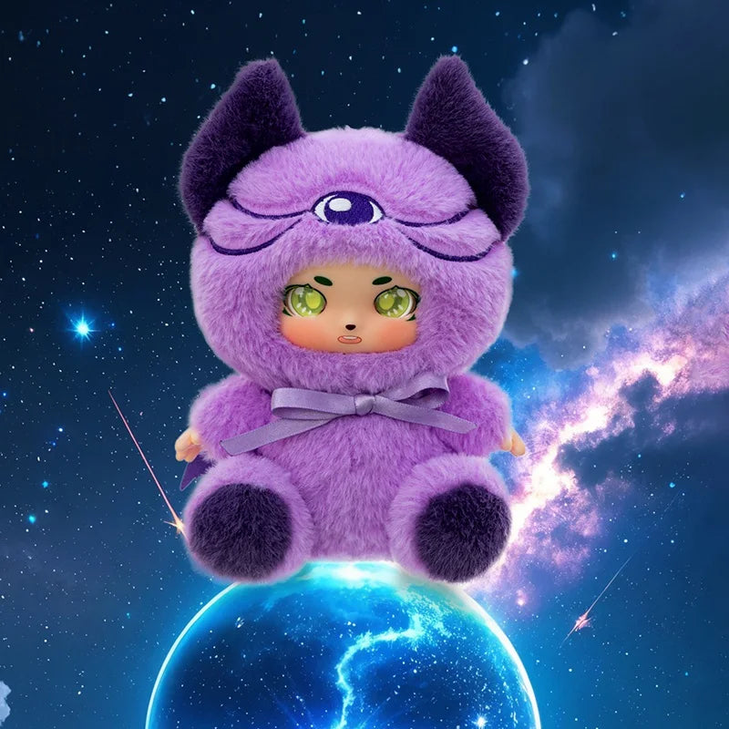 Gothic Maroon Faux Fur Plush Figure - Image 6