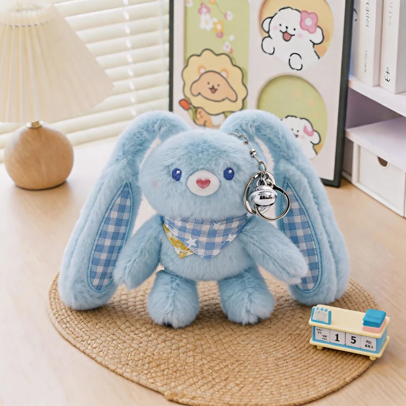 Sweet Gingham Plush Bunny Keychain Bag Charm - Image 10