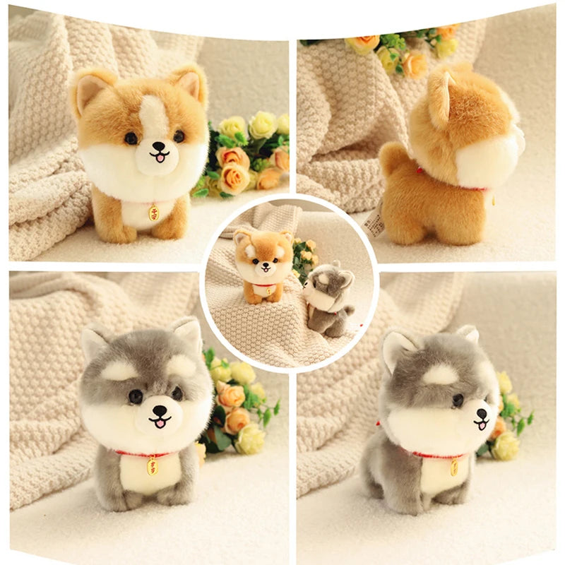 Cute Chubby Dog Plushie with Red Collar Charm - Image 3