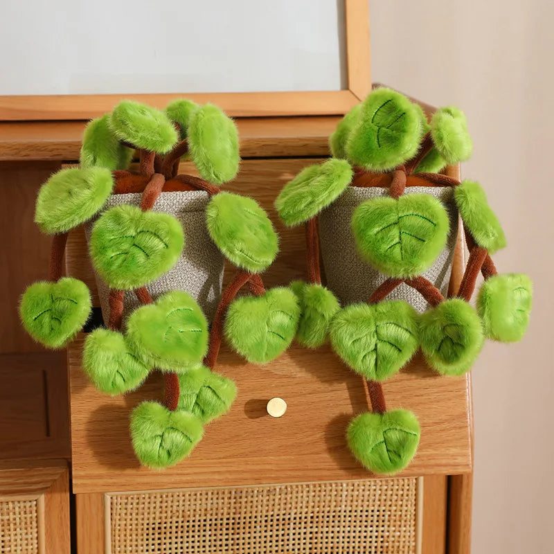 Fuzzy Heart-Leaf Potted Plush Plant - Image 4