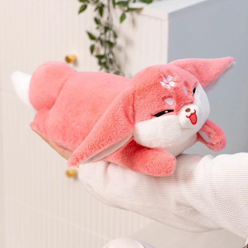 Coral Pink Sleepy Floppy Ear Bunny Plush - Image 5