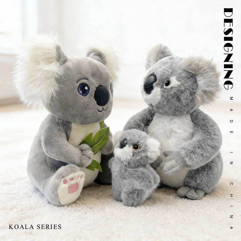 Soft Grey Koala Plush with Baby Joey - Image 2