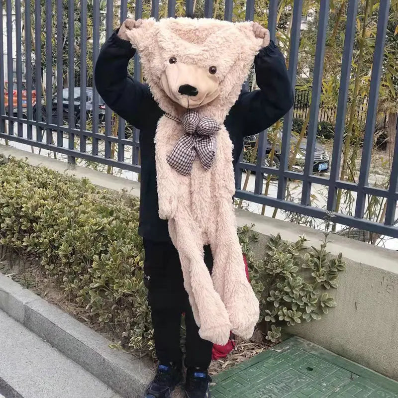 Giant Soft Plush Teddy Bear with Checkered Bow Tie - Image 7