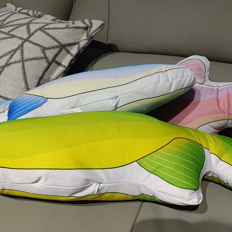 Soft Plush Fish Pillow with Colorful Marine Design - Image 3
