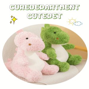 Cute Fluffy Pink Dinosaur Plush