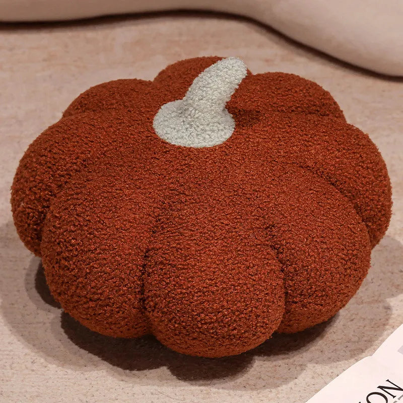 Fluffy Yellow Lobed Plush Pillow with Brown Accent - Image 13