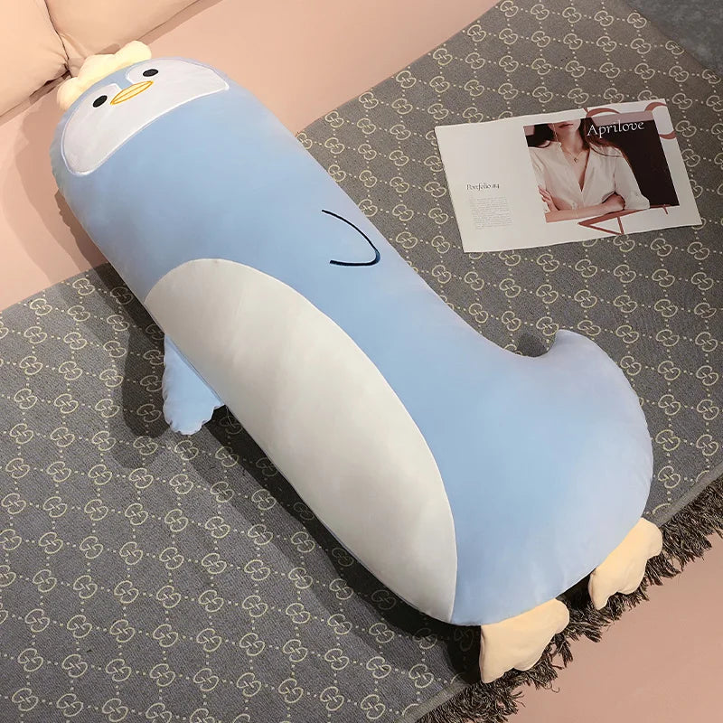 Cute Blue Penguin Long Plush Body Pillow - Image 8