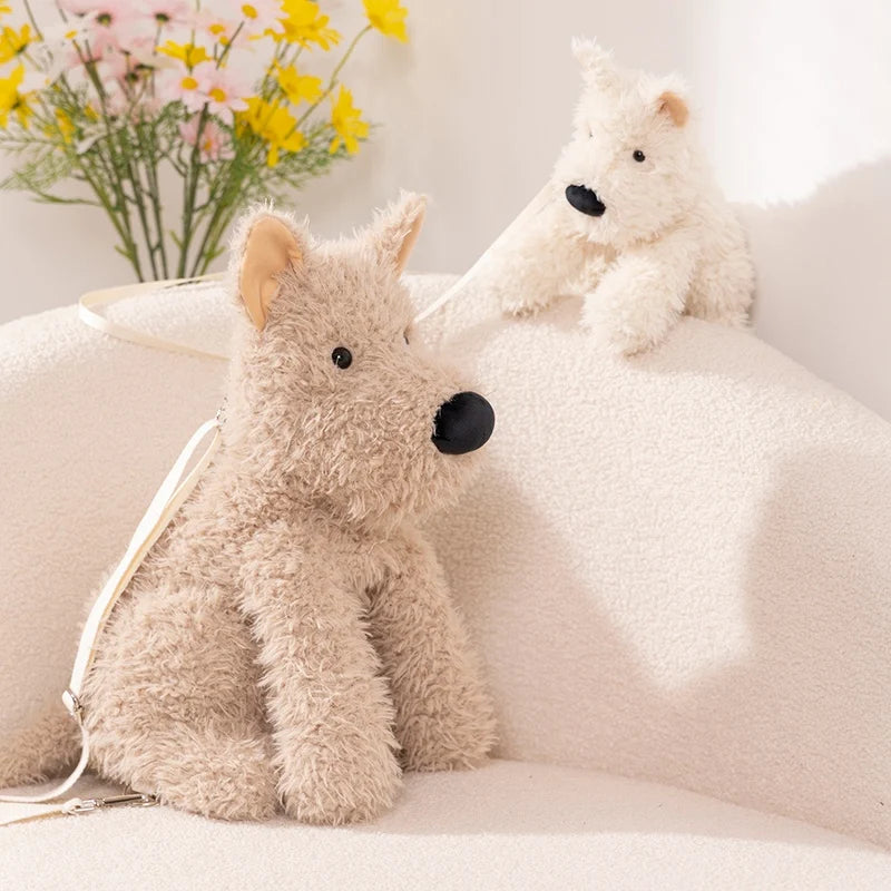 Fluffy Beige Terrier Dog Crossbody Bag - Image 3