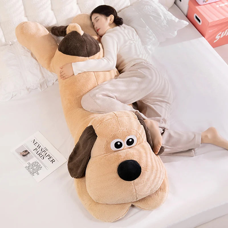 Cartoon Tan Long Plush Dog Pillow - Image 2