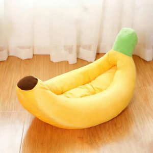 Cozy Yellow Banana Plush Pet Bed
