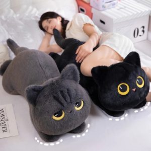 Soft Plush Big-Eyed Cat Pillow