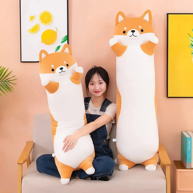 Cute Shiba Inu Plush Long Body Pillow - Image 2