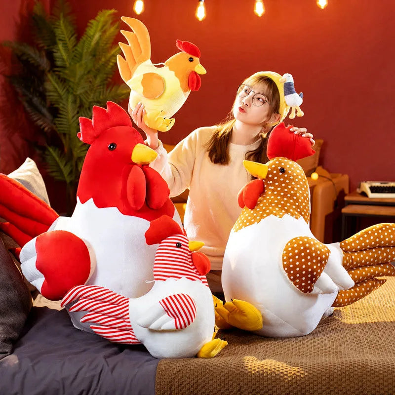 Oversized Yellow and Orange Rooster Plush Toy - Image 2