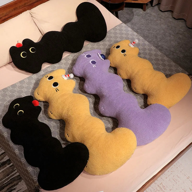 Lavender Wavy Cat Plush Pillow with Hat - Image 3