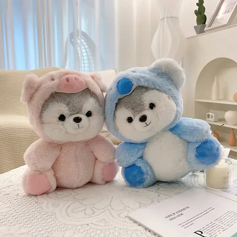 Cute Plush Animal with Pink Pig Costume - Image 2