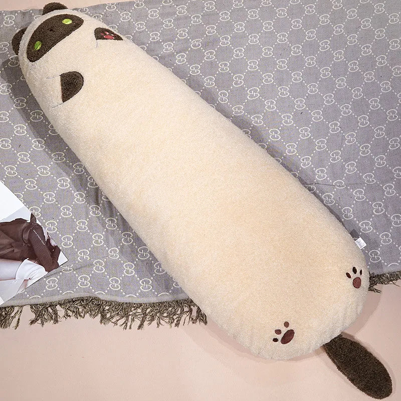 Long Plush Cat Body Pillow with Embroidered Face - Image 9
