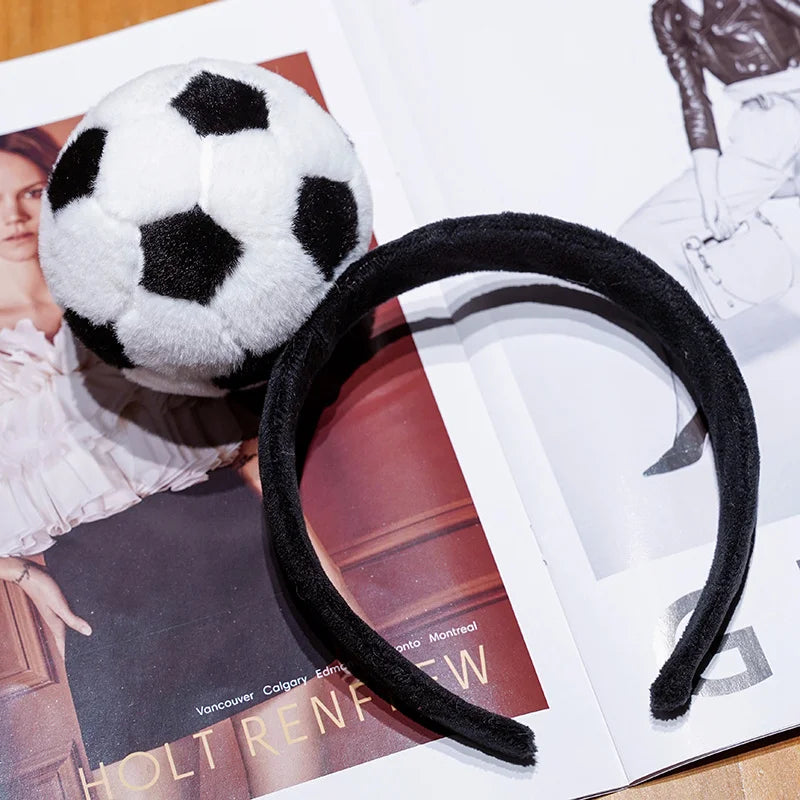 Sporty Plush Soccer Ball Headband - Image 5