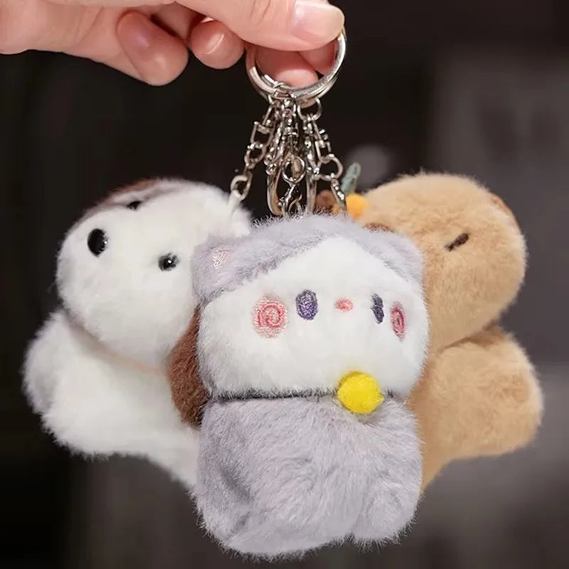 Plush Beige Capybara on Green Frog Slap Bracelet - Image 8