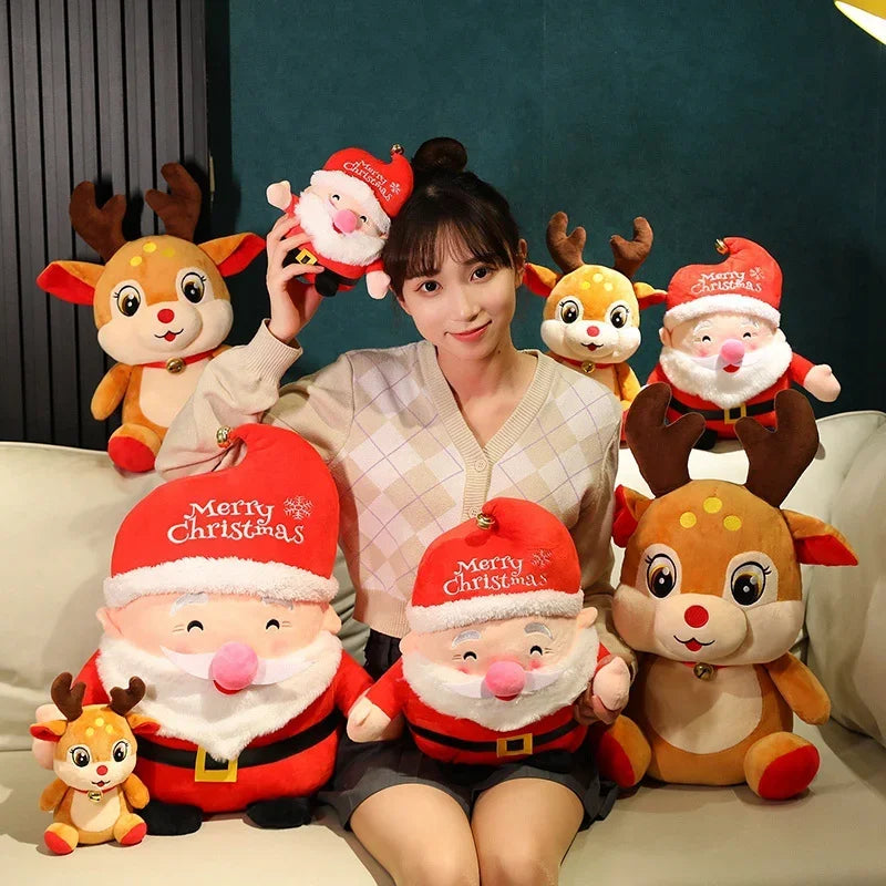 Multi-Size Christmas Santa & Reindeer Plush Set - Image 4