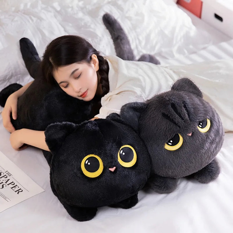 Soft Plush Big-Eyed Cat Pillow - Image 2