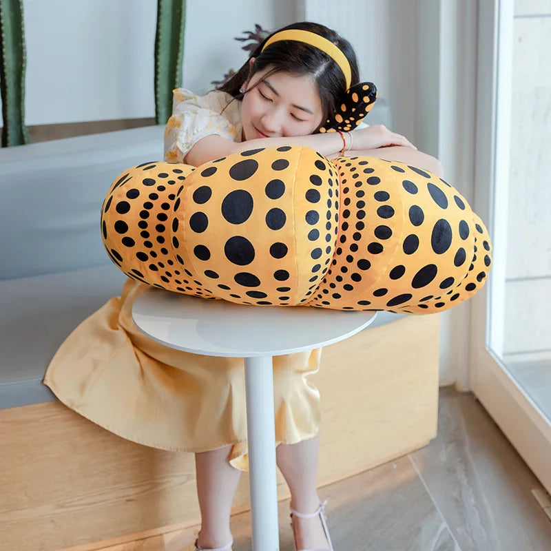 Vibrant Polka Dot Pumpkin Plush Cushion - Image 5