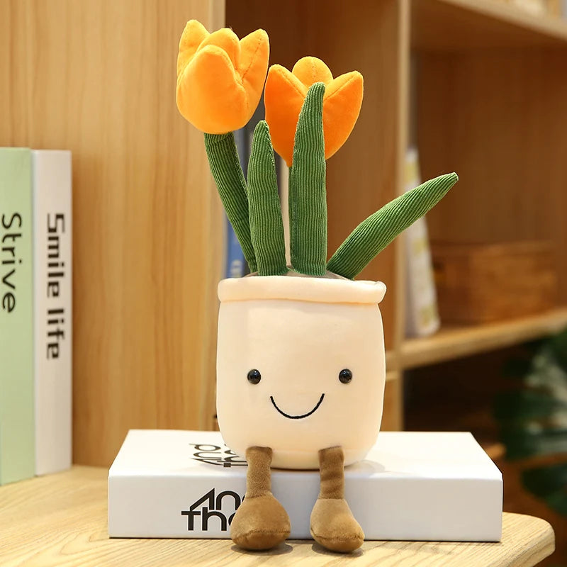 Cute Plush Purple Iris with Embroidered White Pot - Image 14