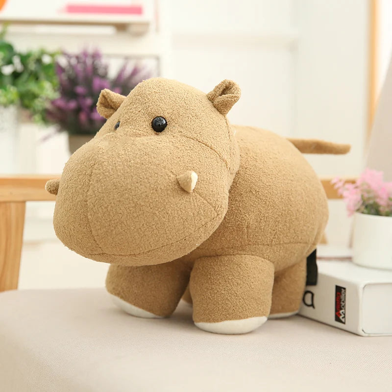 Soft Chubby Beige Hippo Plush Toy - Image 7
