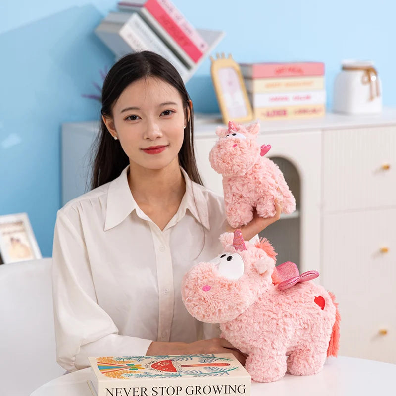 Pink Winged Unicorn Hot Water Plush with Heart - Image 3