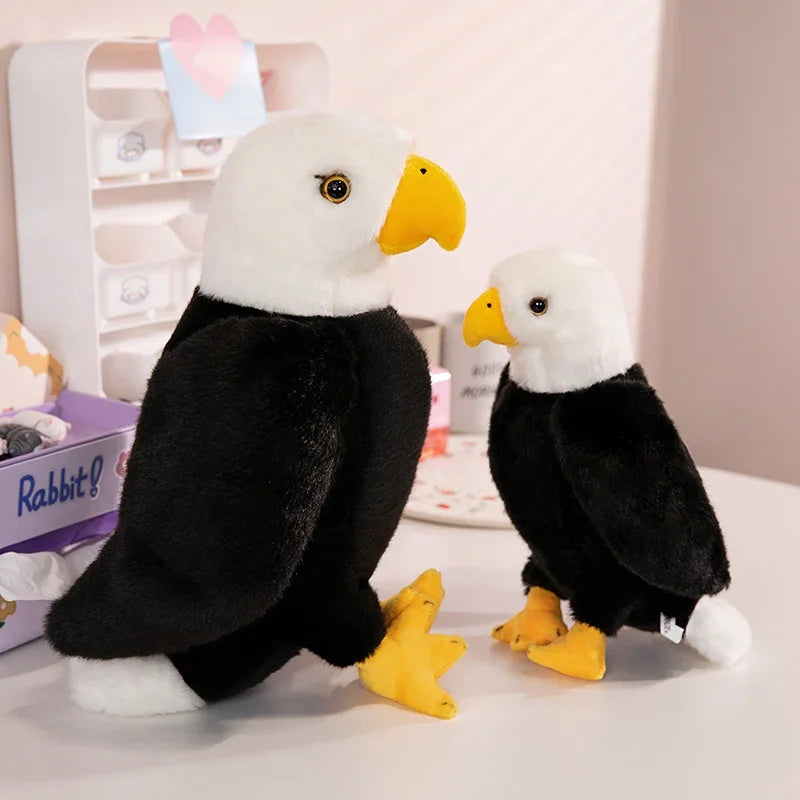 Realistic Snowy Owl and Bald Eagle Plush Birds - Image 3