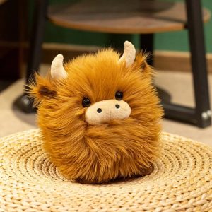 Fluffy Tawny Brown Highland Cow Plush Toy