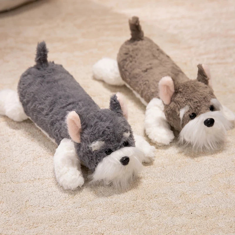 Long Schnauzer Dog Plush Pillow with Sunglasses - Image 3