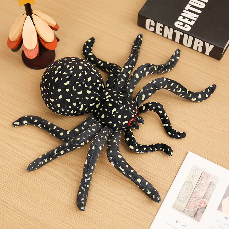 Blue Striped Plush Spider with Red Eyes - Image 10