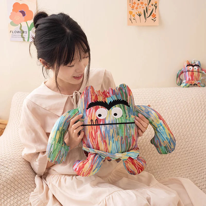 Vibrant Scribble Pattern Plush Monster Toy - Image 6