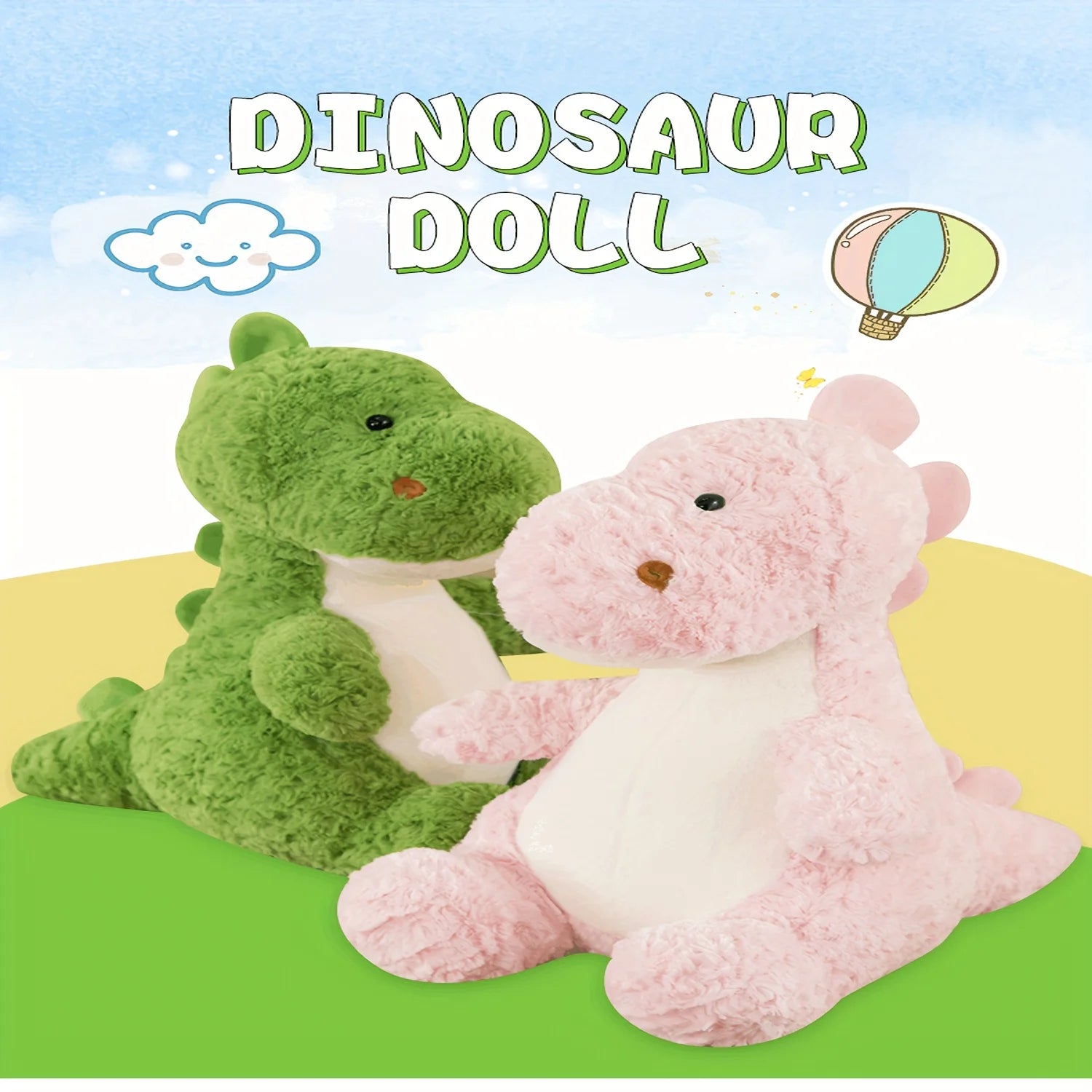 Cute Fluffy Pink Dinosaur Plush - Image 2