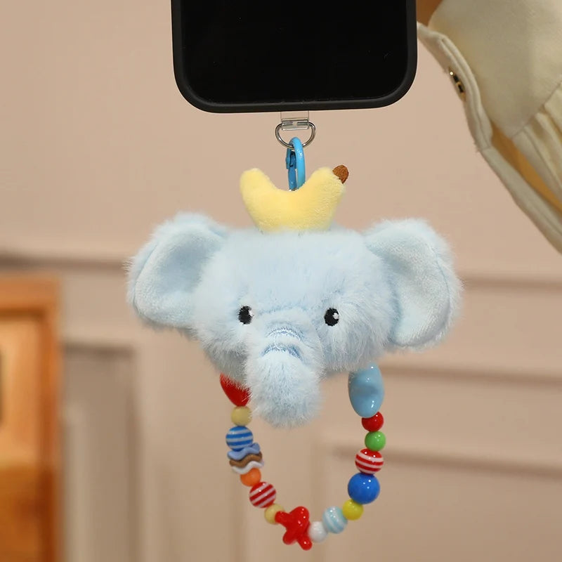 Fluffy White Dog Plush Phone Charm with Beaded Strap - Image 12