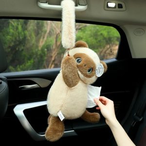 Hanging Plush Raccoon Car Tissue Holder
