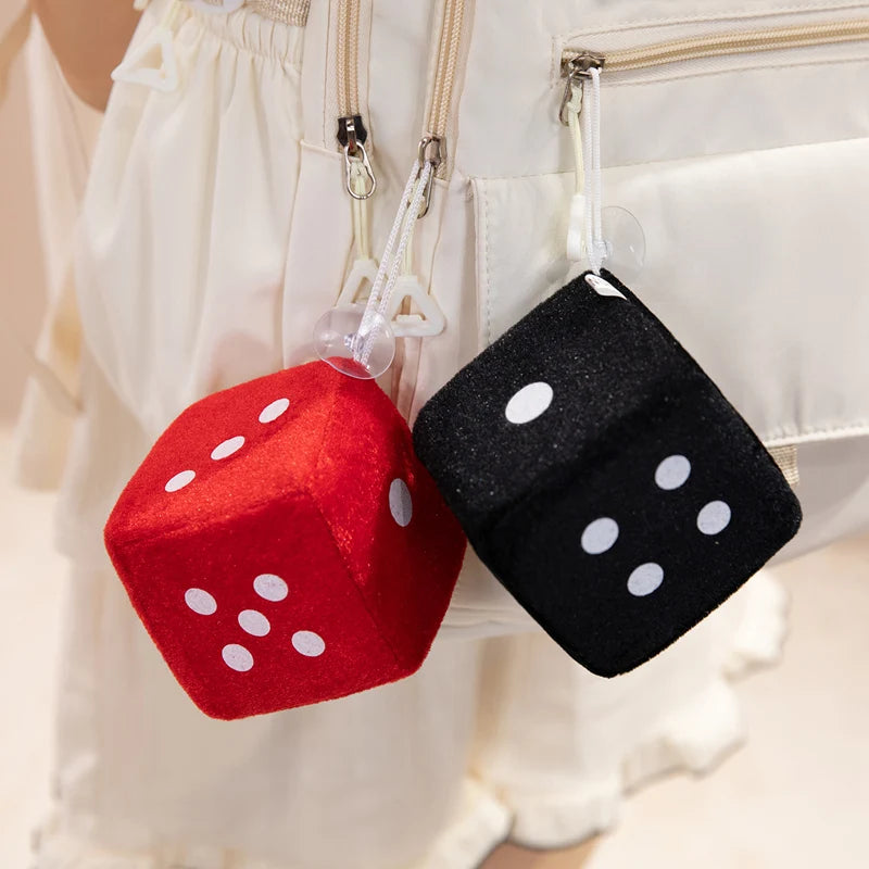 Multi-Color Plush Dice Keychain Set - Image 2