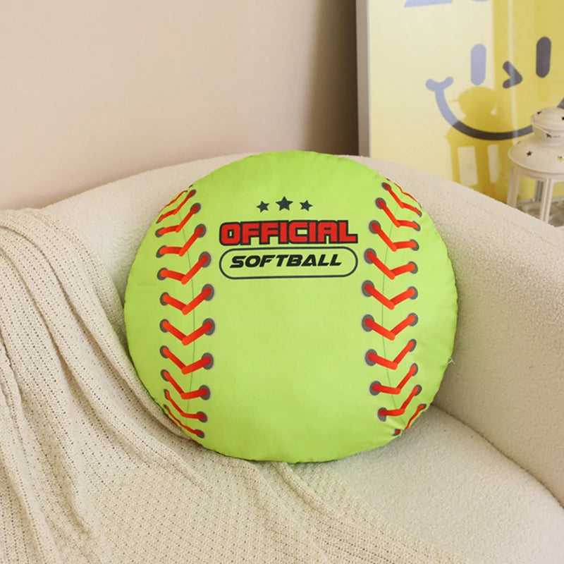 Plush White Baseball Decorative Pillow - Image 9