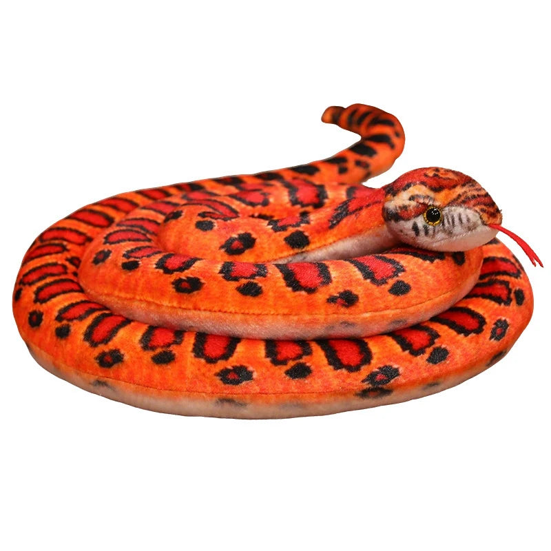 Realistic Red and Black Striped Plush Snake - Image 2