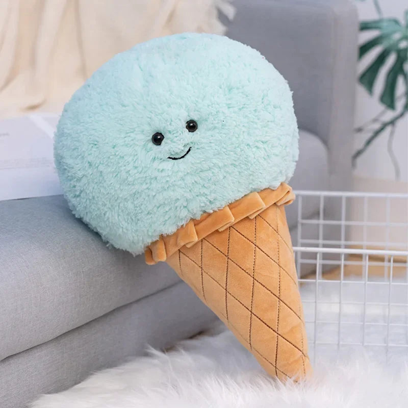 Cute Colorful Plush Ice Cream Keychain with Smile - Image 19